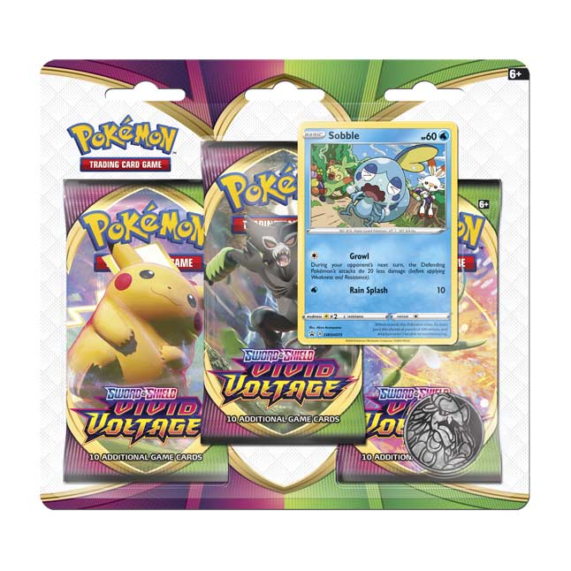 Pokemon TCG Vivid Voltage 3 Booster Packs, Coin & Sobble Promo Card – Roll  Play Games
