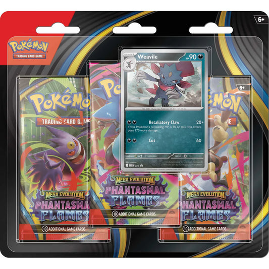 Pokemon TCG: Phantasmal Flames 3-Pack Blister (Weavile)
