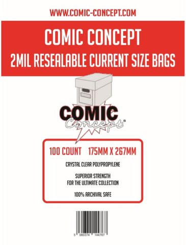 Comic Concept Re-sealable Bags 177 x 267mm Pack of 100