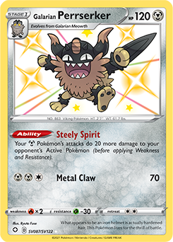 Shining Fates - Galarian Perrserker Shiny Holo Rare SV087/SV122