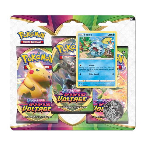 Pokemon TCG Vivid Voltage 3 Booster Packs, Coin & Sobble Promo Card