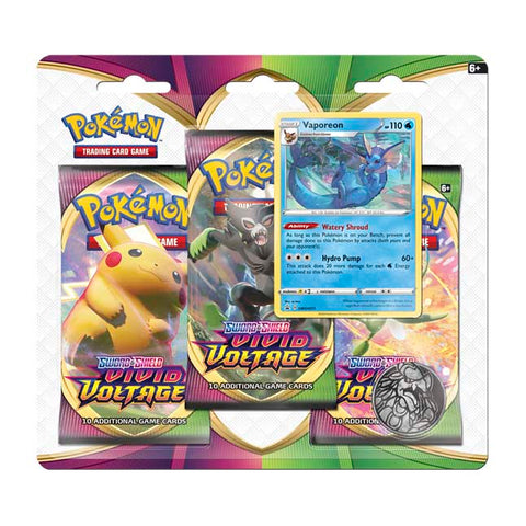 Pokemon TCG Vivid Voltage 3 Booster Packs, Coin & Vaporeon Promo Card